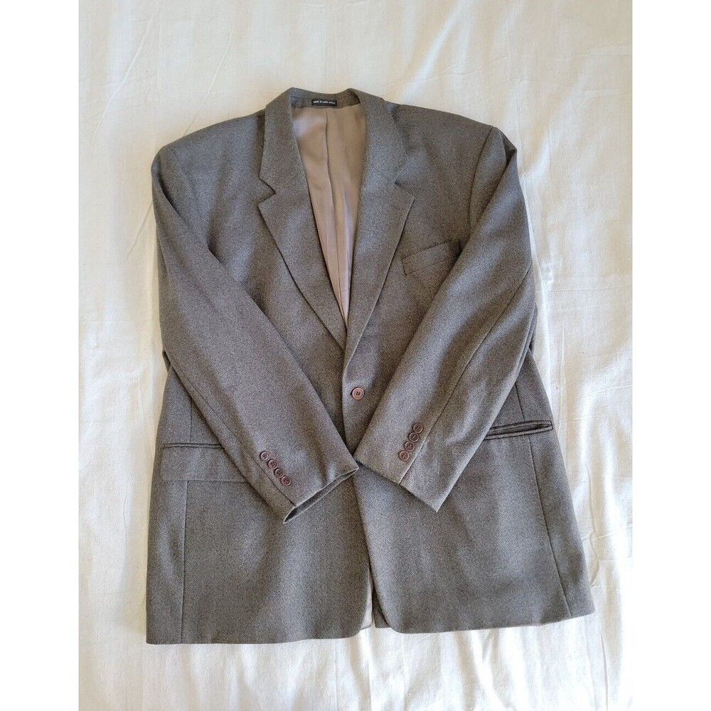 Lacrosse Mens 48 Blazer Brown 100% Wool Fall‎ Single Breast Two Button Notch VTG